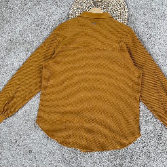 The Normal Brand Women’s Honeycomb Waffle Overshirt Button Down in Palomino L - Picture 9 of 13
